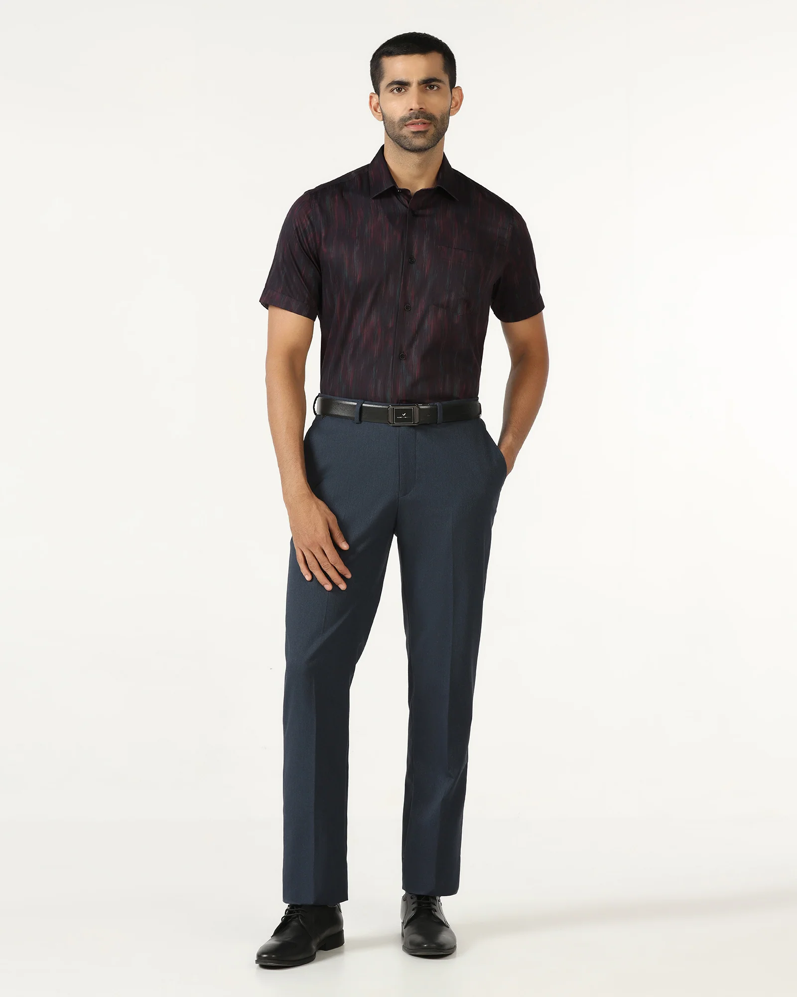 Wine Half Sleeve Printed Shirt - Siena - Image 3