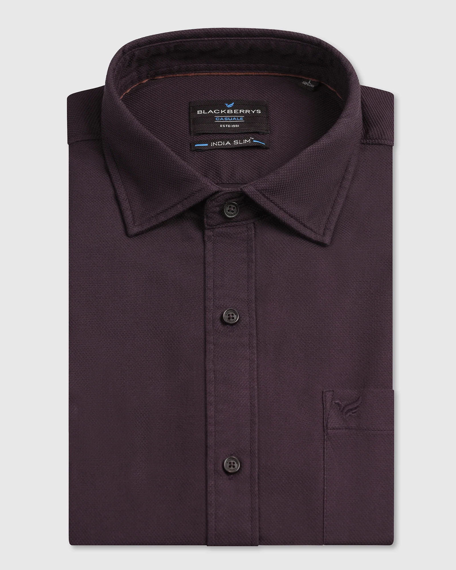 Wine Half Sleeve Textured Shirt - Caty - Image 5