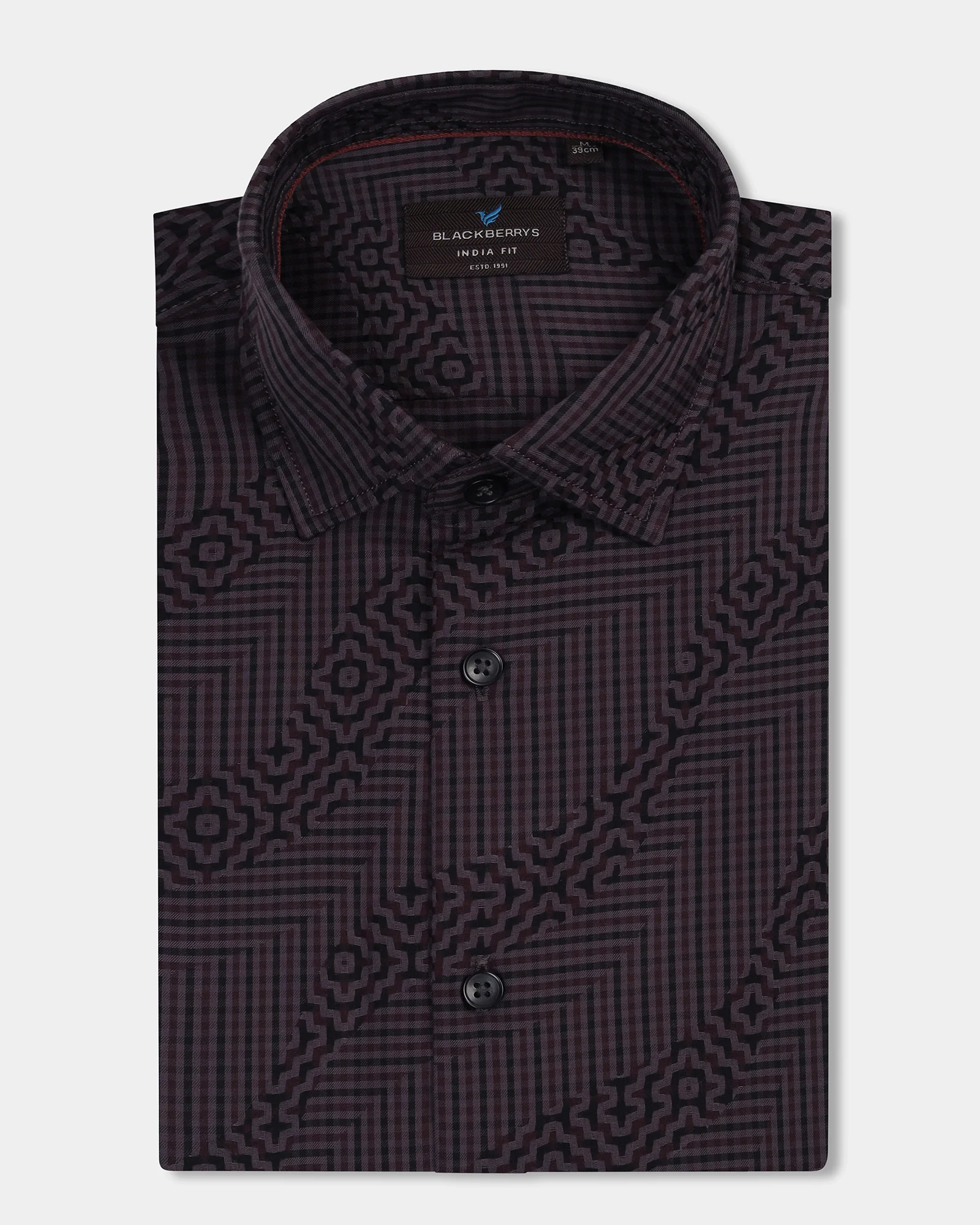 Wine Jacquard Shirt - Neol - Image 5