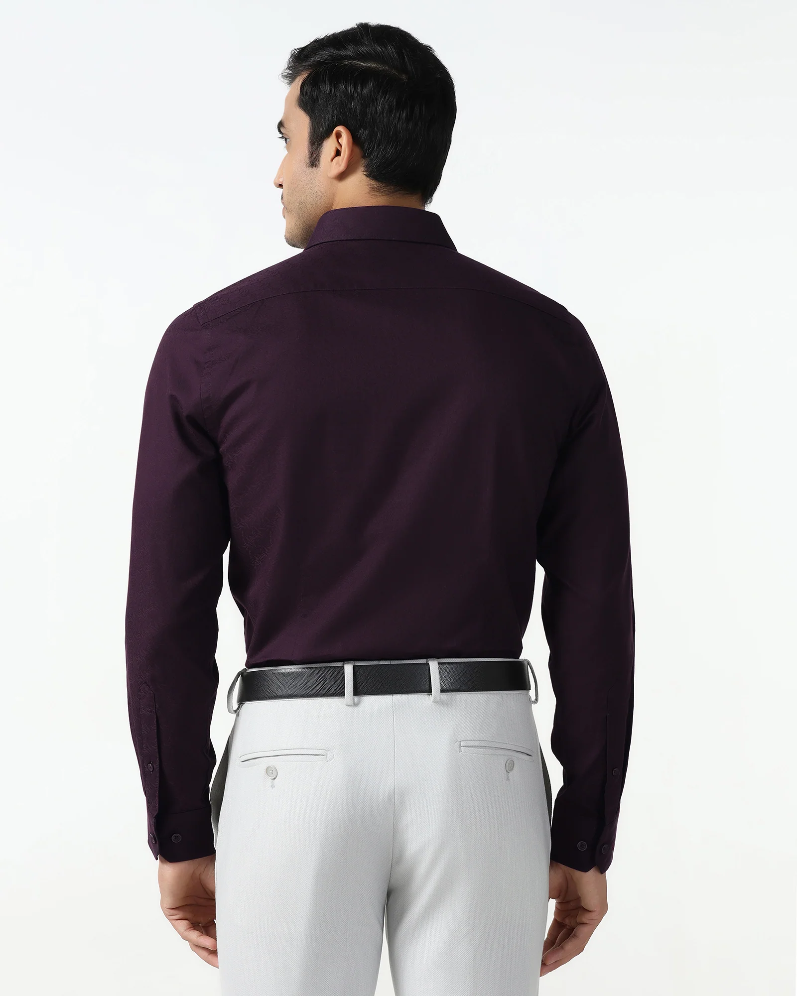 Wine Jacquard Shirt - Romeo - Image 2