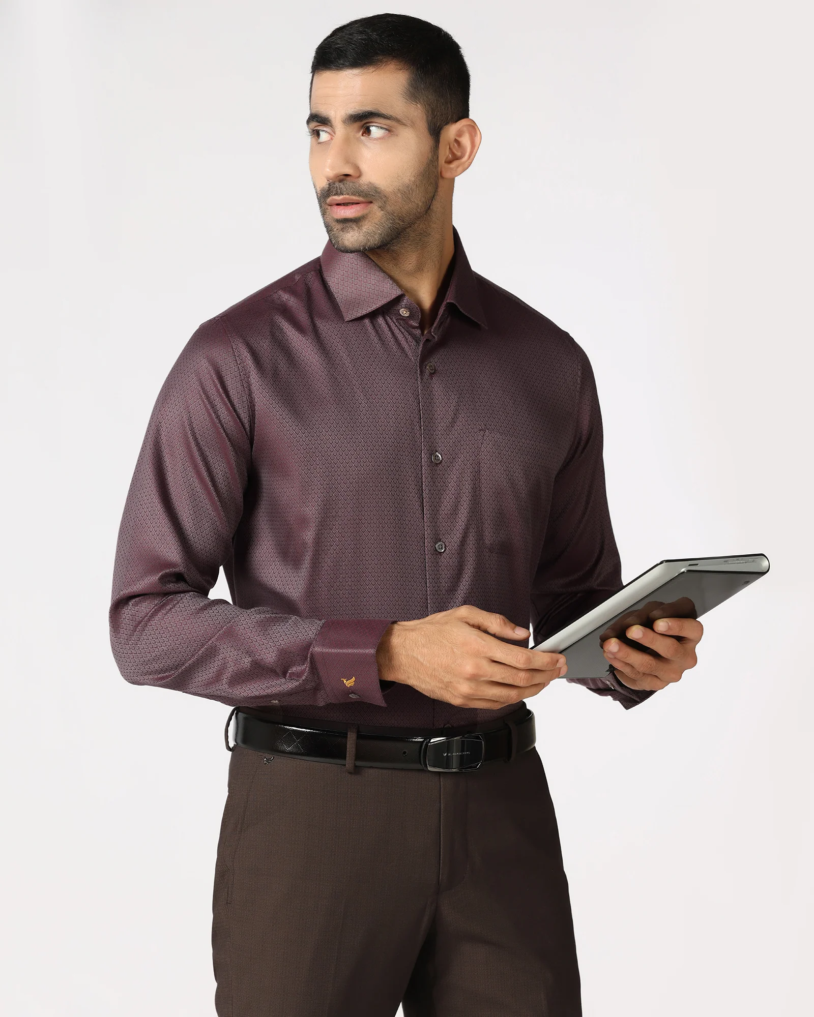 Wine Luxe Jacquard Shirt - Mirror - Image 7