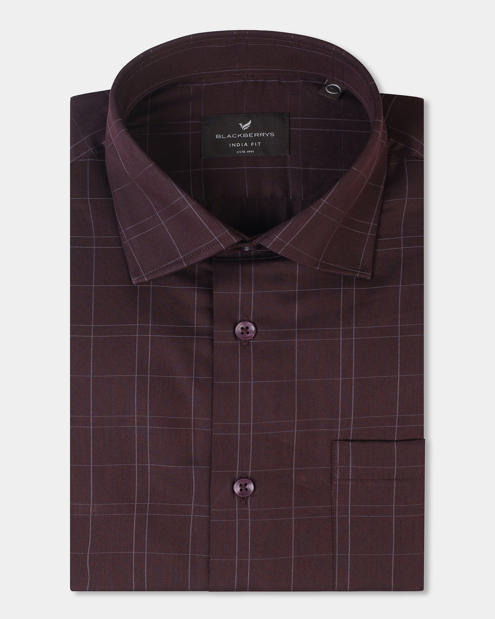 Wine Red Check Shirt - Axton - Image 5