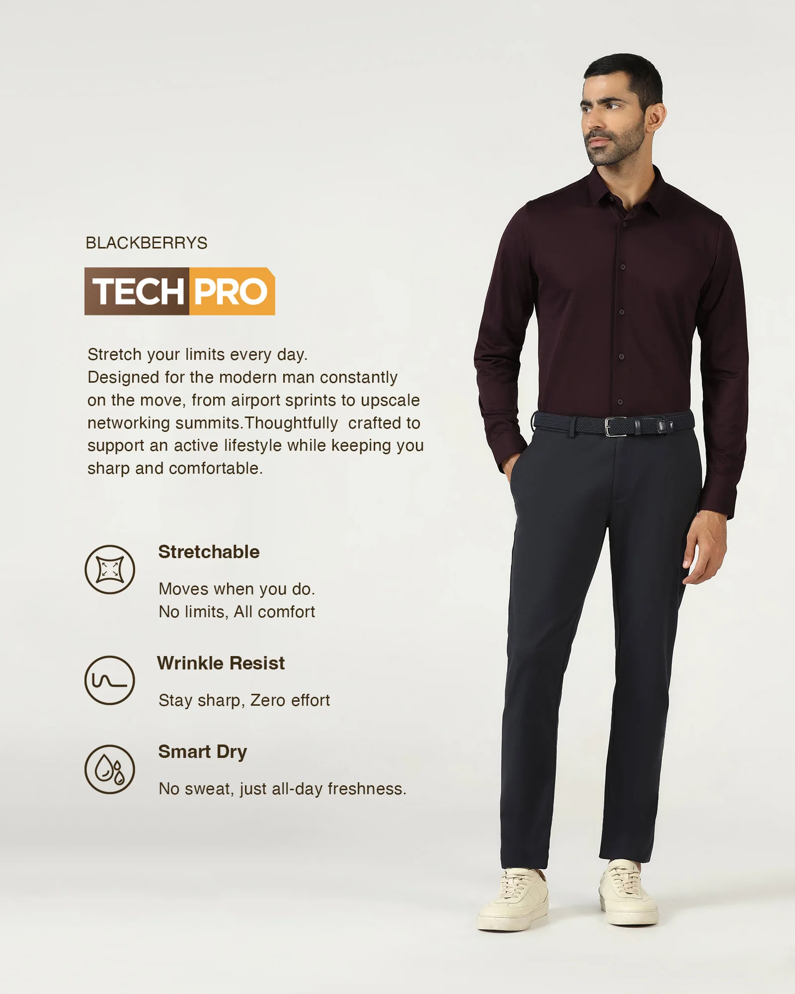 Wine TechPro Stripe Shirt - Keish - Image 3