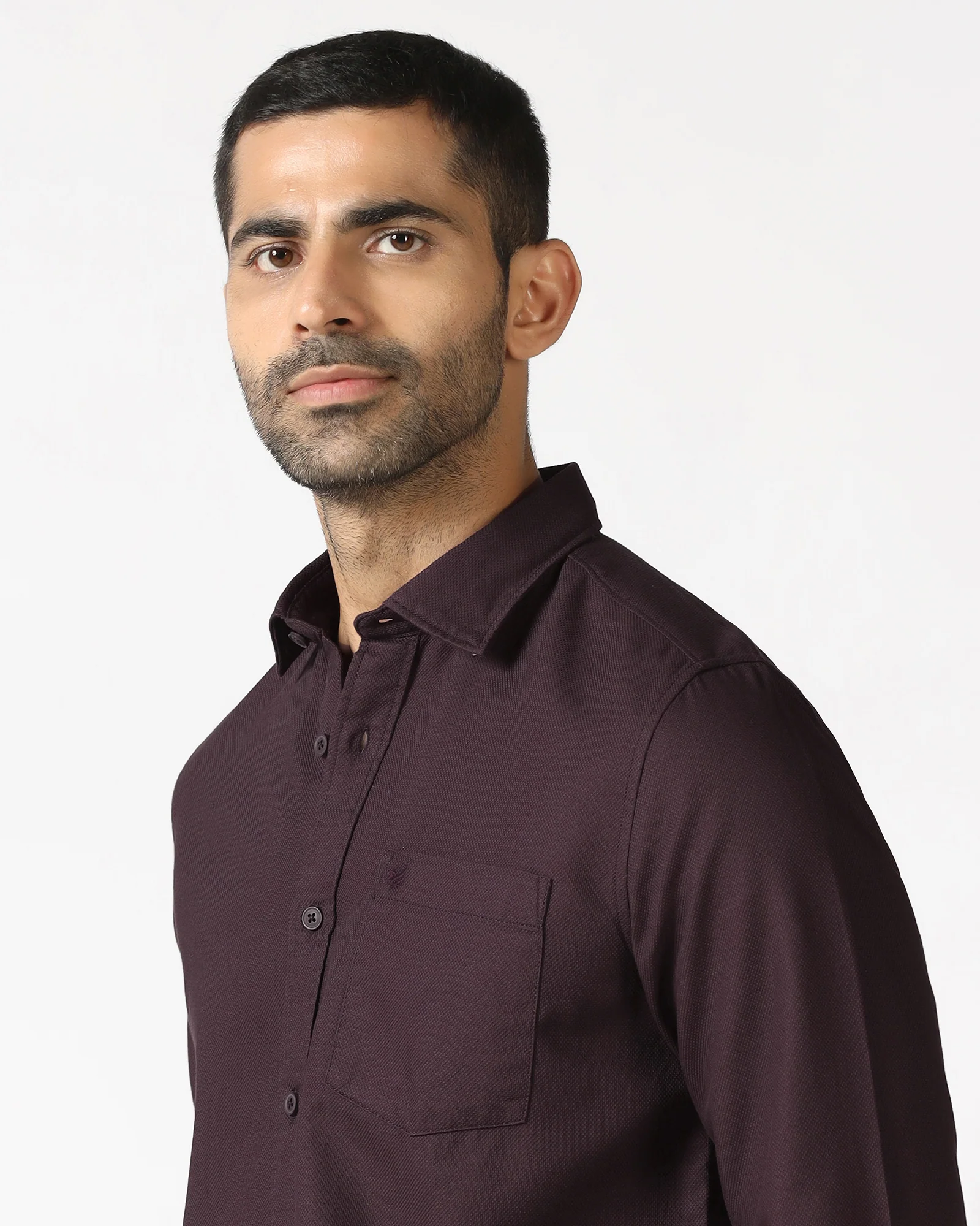 Wine Textured Shirt - Caty - Image 4