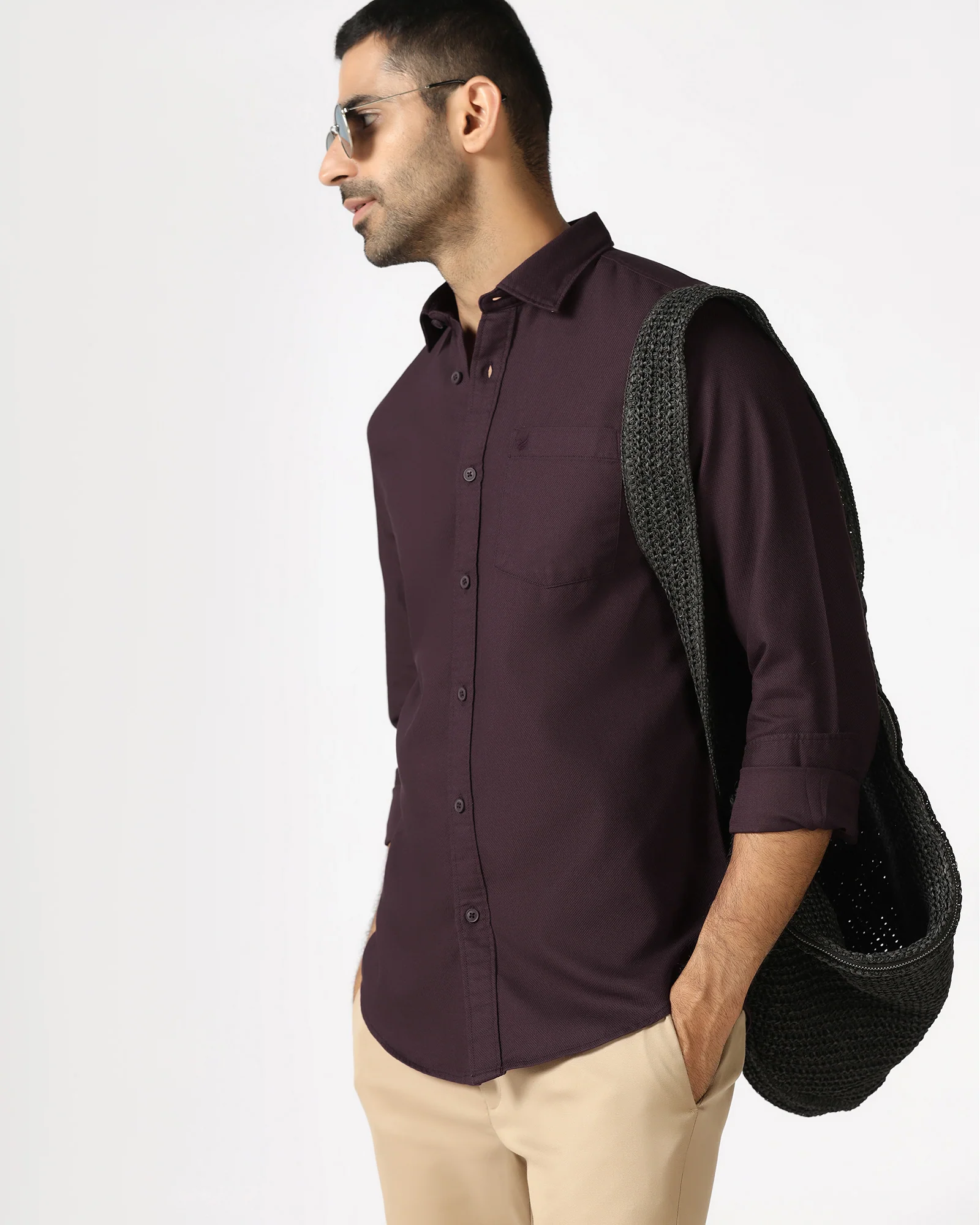 Wine Textured Shirt - Caty - Image 7